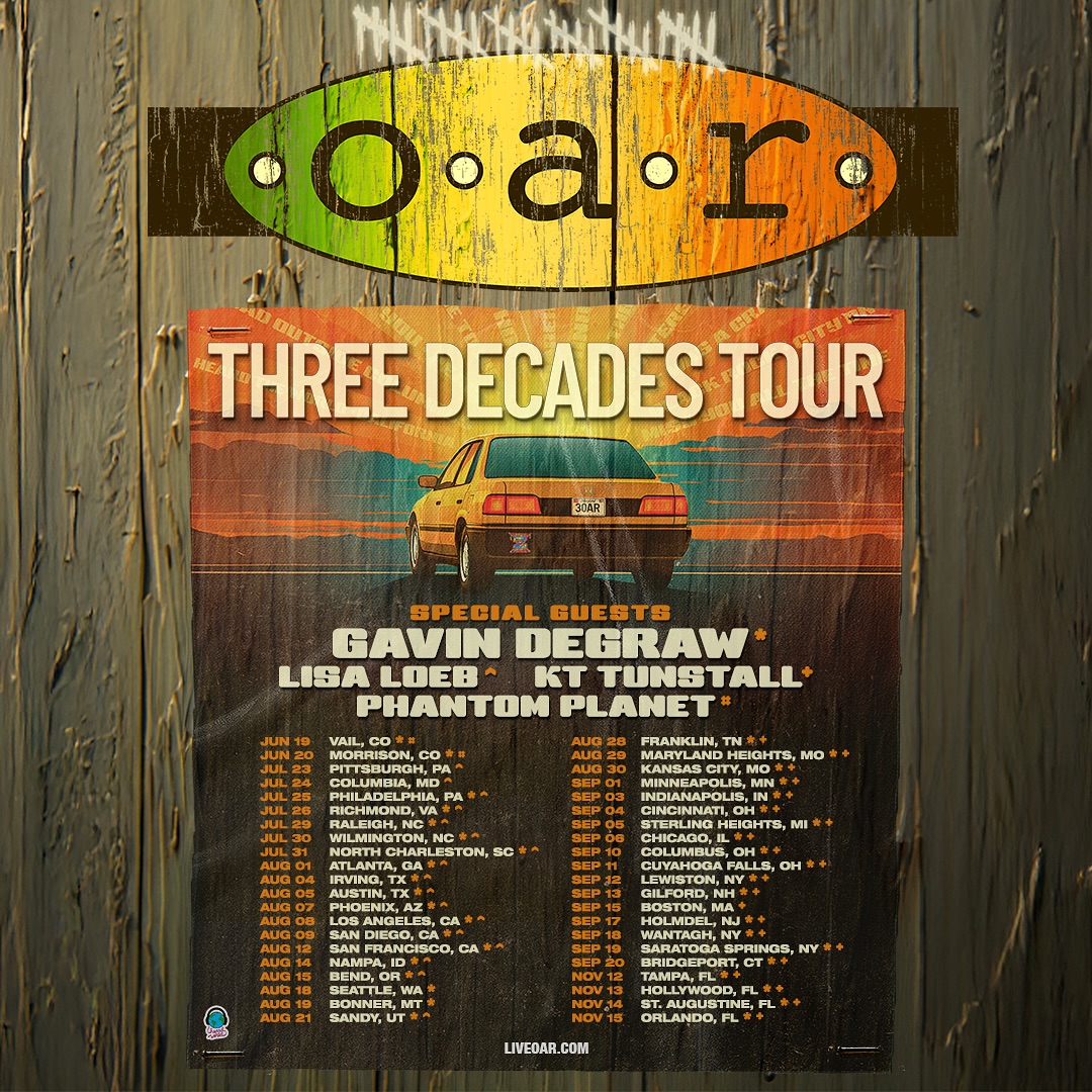 O.A.R. OAR Three Decades Tour Poster 2026